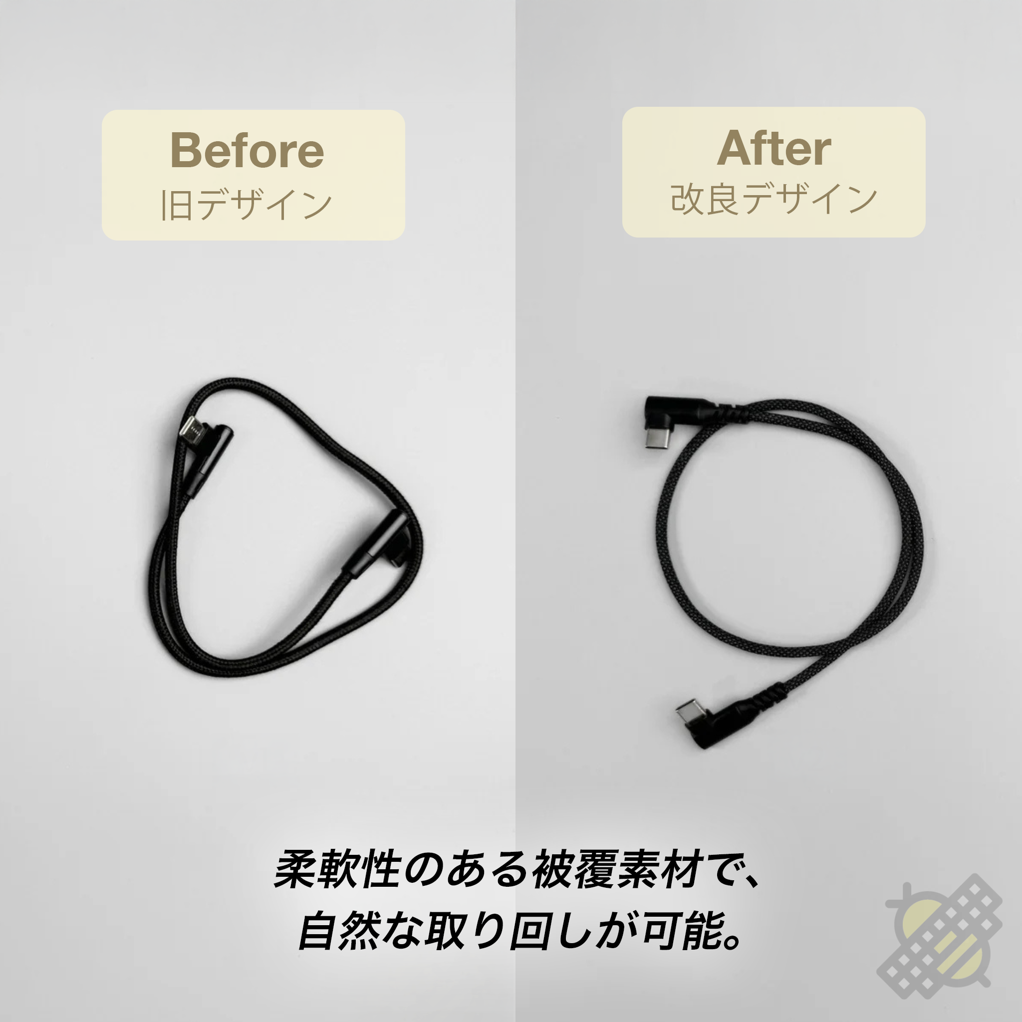 L字型 USB-C to USB-C ケーブル S（V2）